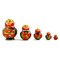 Set of 5 Elena Red Dress Wooden Nesting Dolls 4.75 Inches